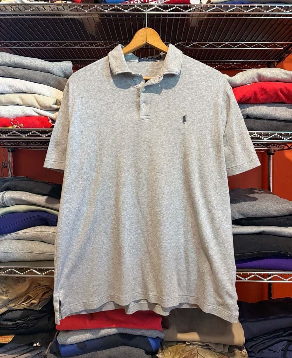 Polo Ralph Lauren Classic Fit Polo Shirt Mens XL Grey Cotton
